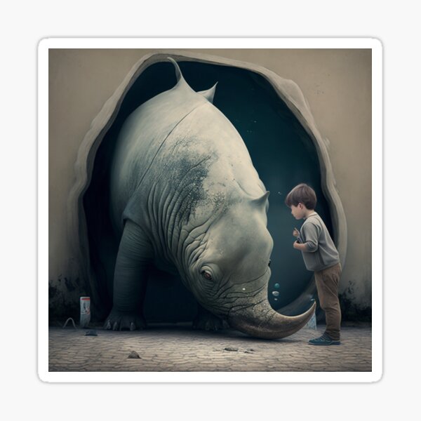 the magical rhino Sticker