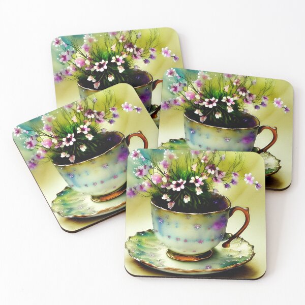 Artikelvorschau, Watercolor violets in teacup entworfen und verkauft von ibelieveimages.
