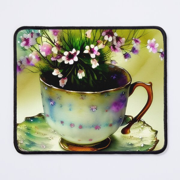 Artikelvorschau, Watercolor violets in teacup entworfen und verkauft von ibelieveimages.