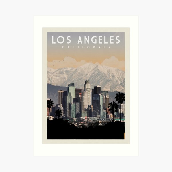 Los Angeles Vintage Travel Postcard Restored Painting by Vintage