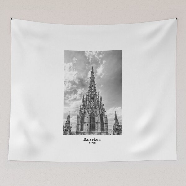Item preview,  Sagrada Familia Gothic Cathedral Temple in Barcelona Spain Black and White designed and sold by SoccaTamam.