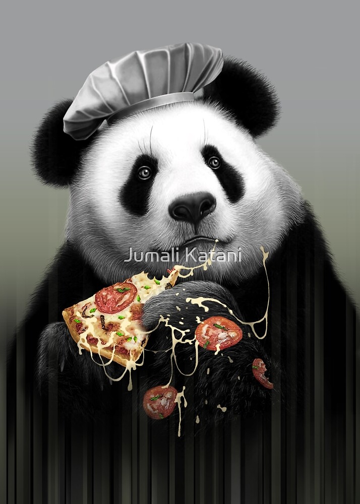 "PANDA LOVES PIZZA" by MEDIACORPSE Redbubble