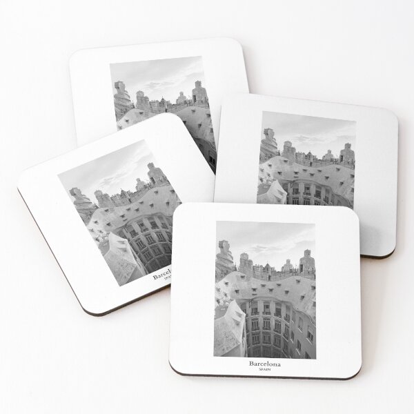 Item preview, Casa Mila by Architect Antoni Gaudi in Barcelona Spain Travel Black and White designed and sold by SoccaTamam.