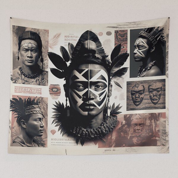 Item preview, Maori People Collage designed and sold by Odd World.