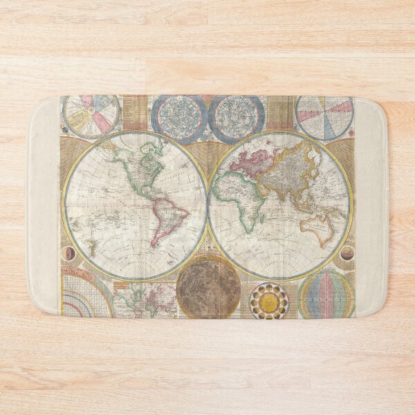 Item preview, Journey Through Time and Space | 1794 Double Hemisphere Wall Map: A Masterpiece of Science and Cartography designed and sold by Strad Digital ART.