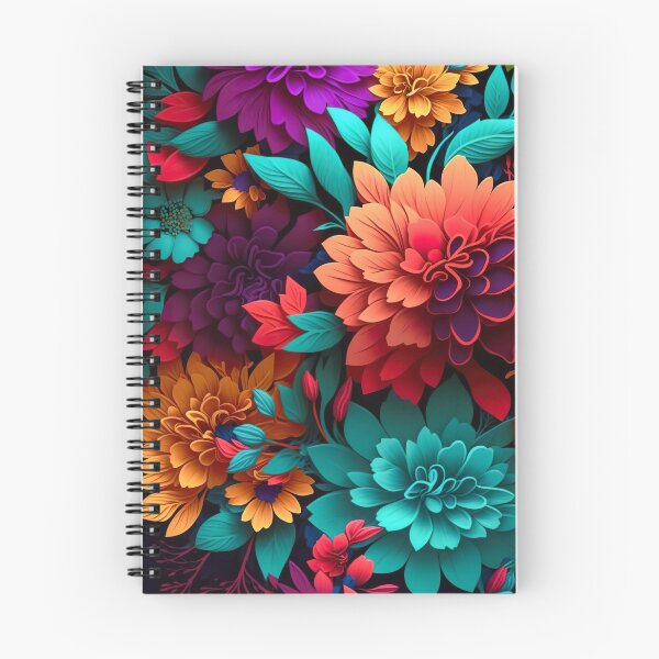 Aperçu de l'œuvre Fond floral coloré avec des dahlias et des feuilles. illustration. N°2 créée et vendue par ShopThousand.