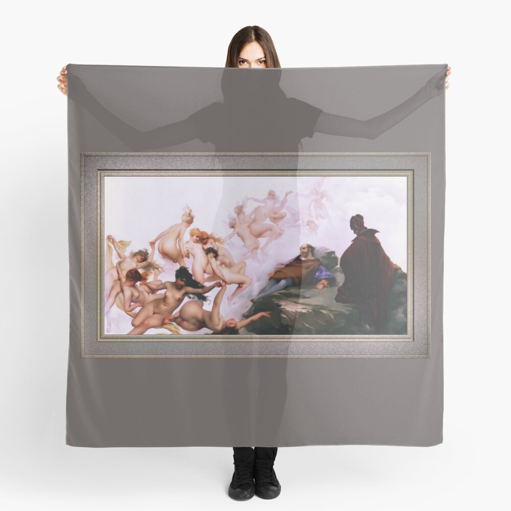 Fausts Dream by Luis Ricardo Falero Remastered Xzendor7 Classical Fine Art Old Masters Reproduction Ladies Scarf
