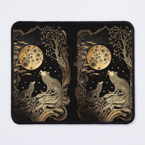 Item preview, Wolf moon and trees tarot Art Vintage designed and sold by Visual-wallart.