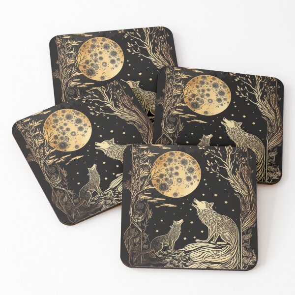 Item preview, Wolf moon and trees tarot Art Vintage designed and sold by Visual-wallart.
