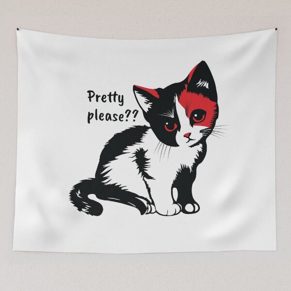 Item preview, Cute kitten illustration - pretty please designed and sold by Gerald Waters.