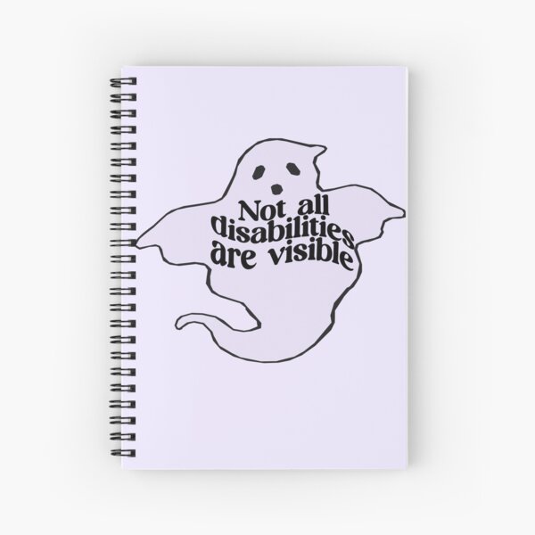 invisible disabilities ghost - Black Spiral Notebook