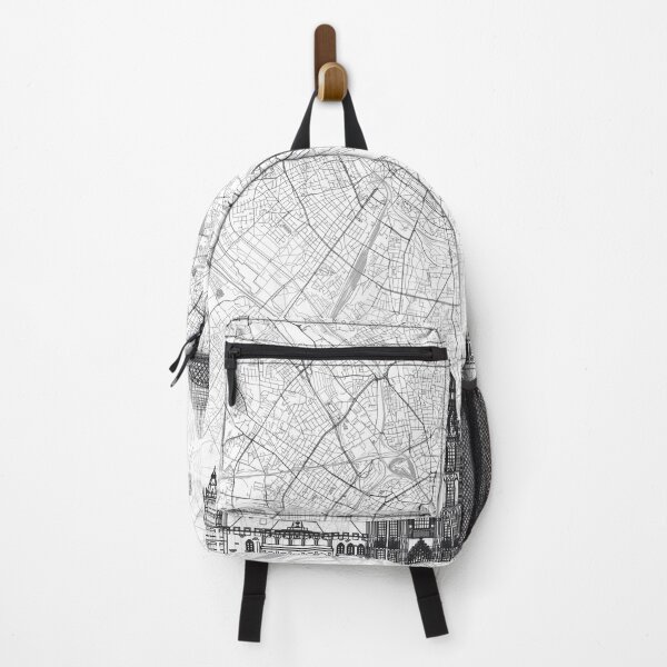 Item preview, Cologne Map Skyline BW Line by LandSartprints designed and sold by LandSartprints.