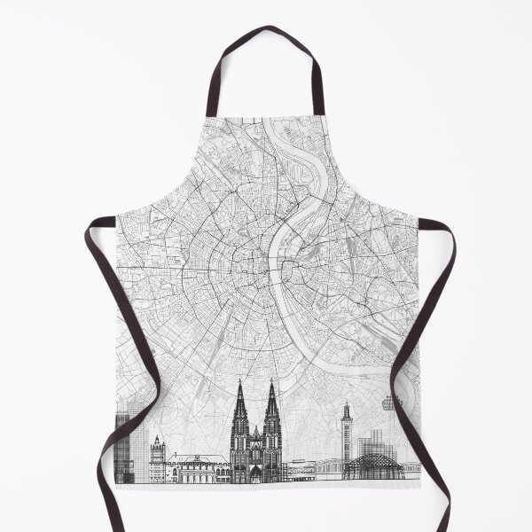 Item preview, Cologne Map Skyline BW Line by LandSartprints designed and sold by LandSartprints.