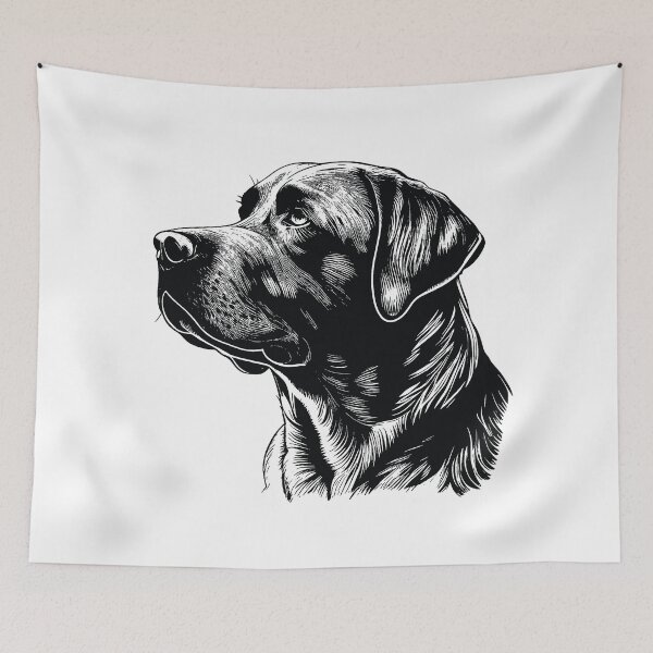 Item preview, A Black Labrador portrait illustration designed and sold by Gerald Waters.