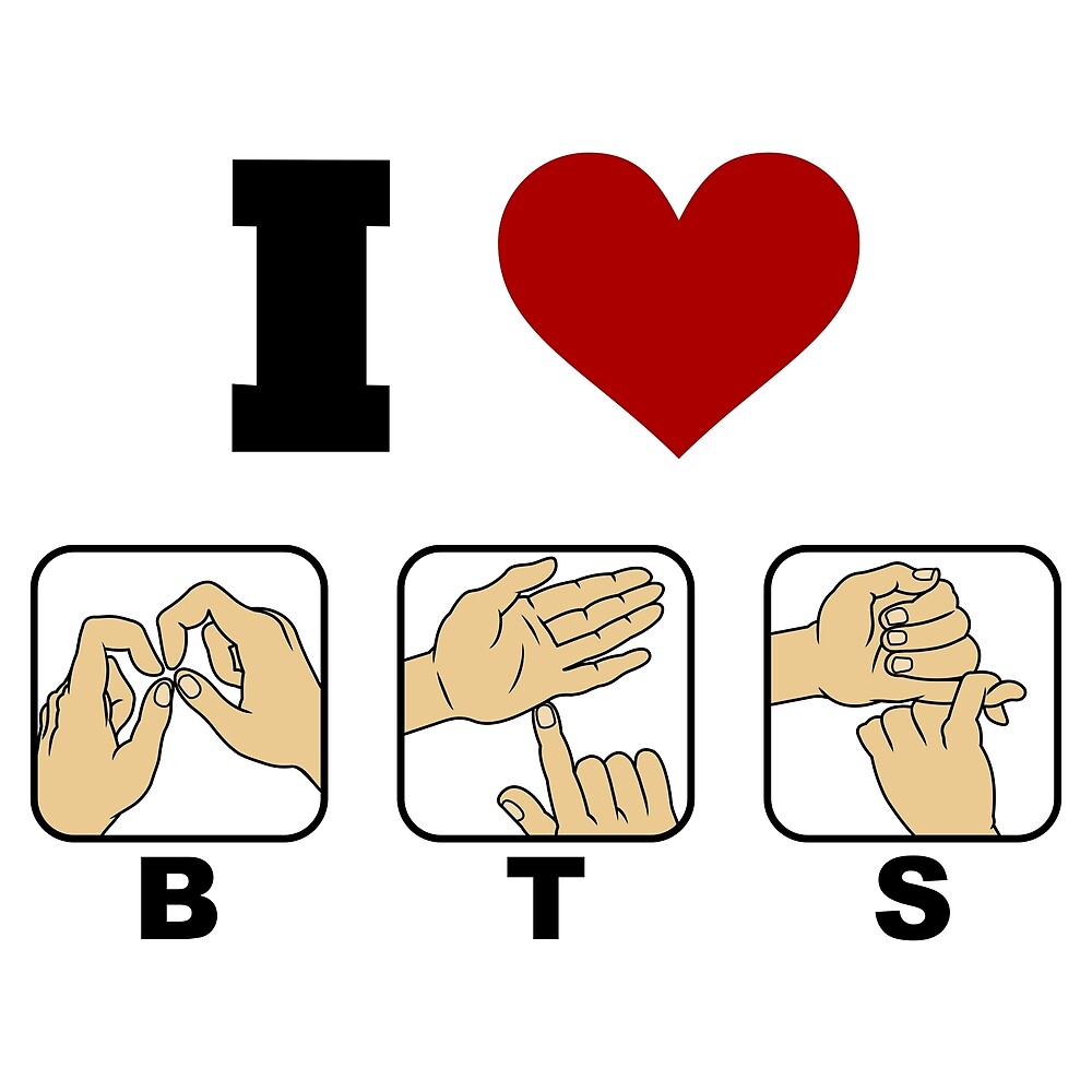 "I Love BTS" by mistergoodiez | Redbubble
