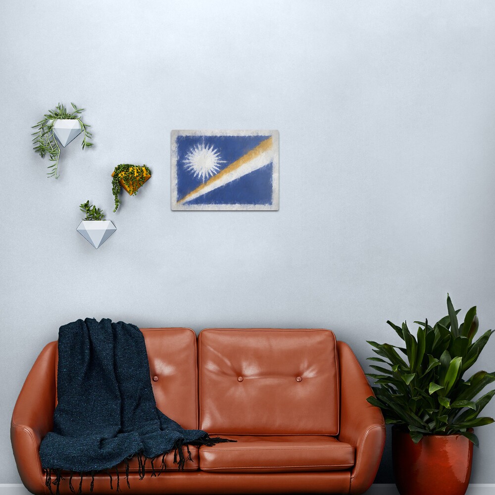 Marshall Islands Flag Reworked No. 66, Series 4 Metal Print