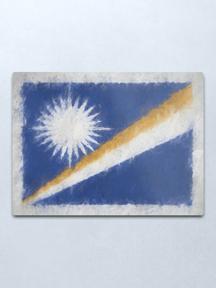 Alternate view of Marshall Islands Flag Reworked No. 66, Series 4 Metal Print