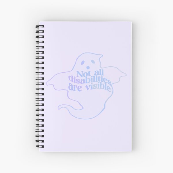 Invisible disabilities ghost - Purple Spiral Notebook