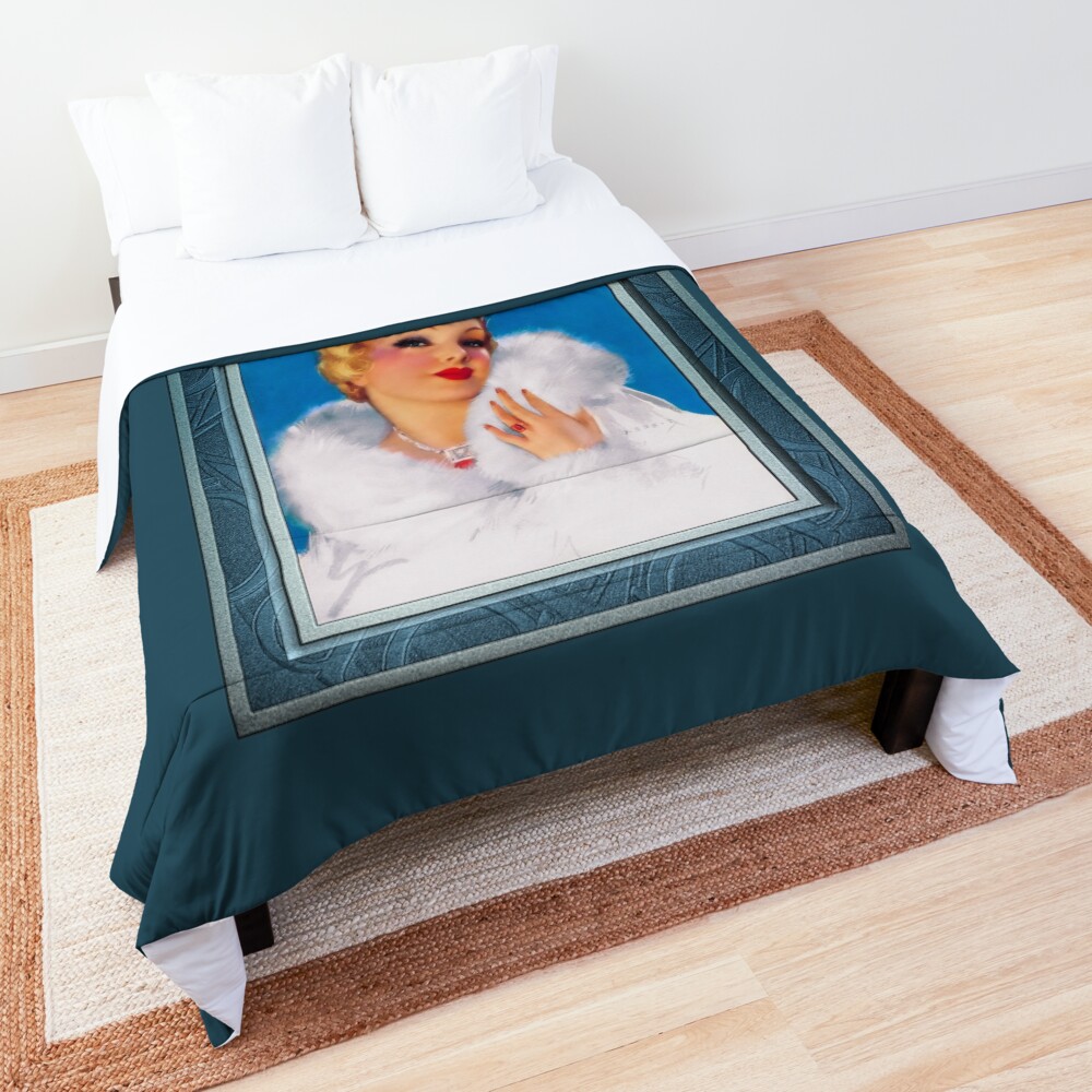 Mink Pleasure by Jules Erbit Remastered Xzendor7 Vintage Illustration Art Reproductions Comforter