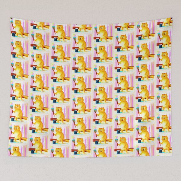 Item preview, Cute Painting Of A Cat Holding A Brush. Buy Now designed and sold by Health And Fitness Posts e-Store.