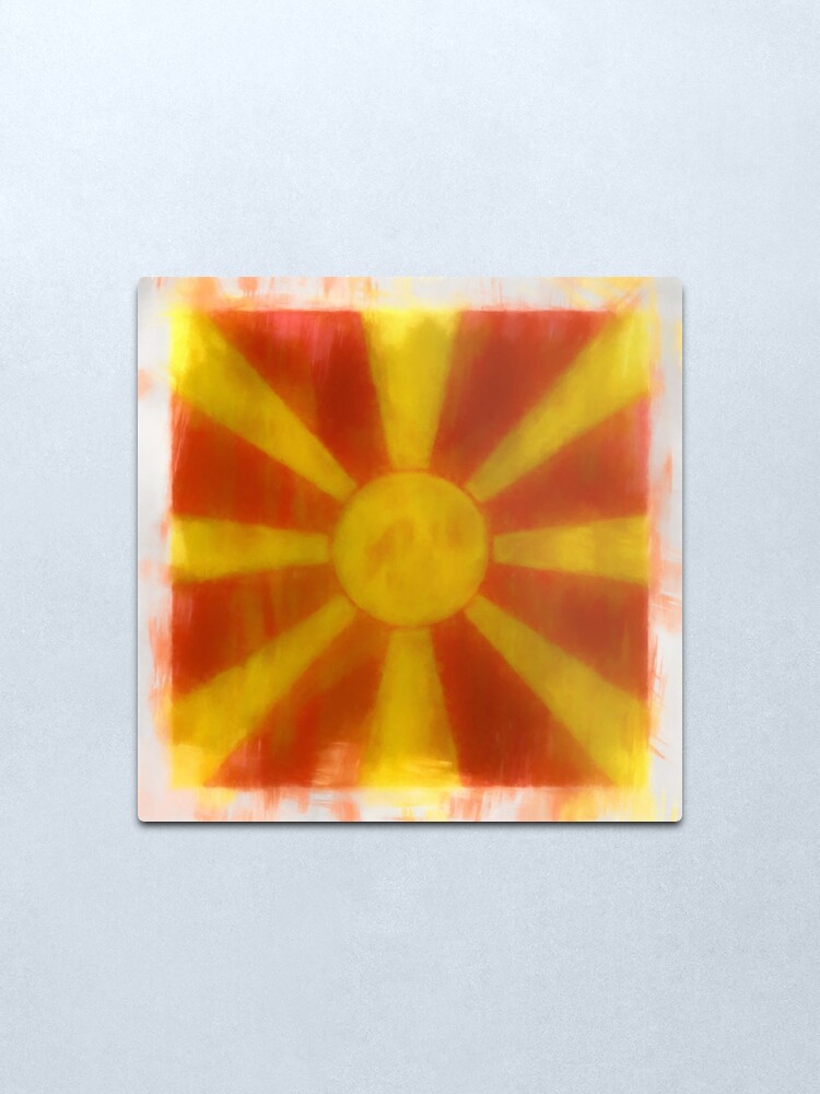 Alternate view of Macedonia Flag Reworked No. 2, Series 1 Metal Print