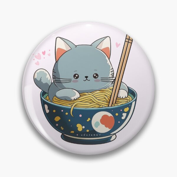 Item preview, Kawaii cat eating noodles designed and sold by lelixart.