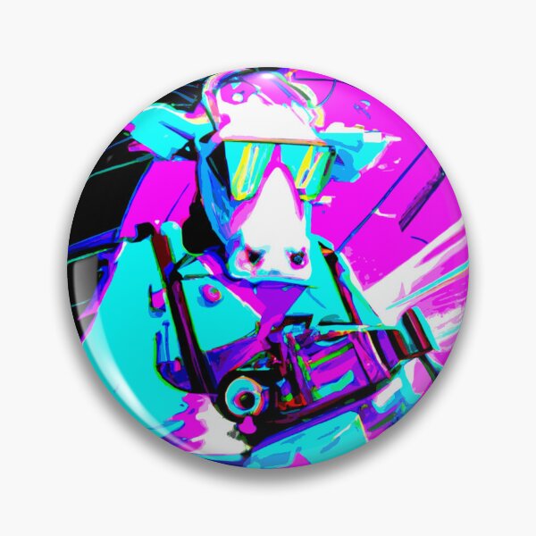 Item preview, Cyberpunk Synthwave Future Cow with Laser designed and sold by Grathicks.