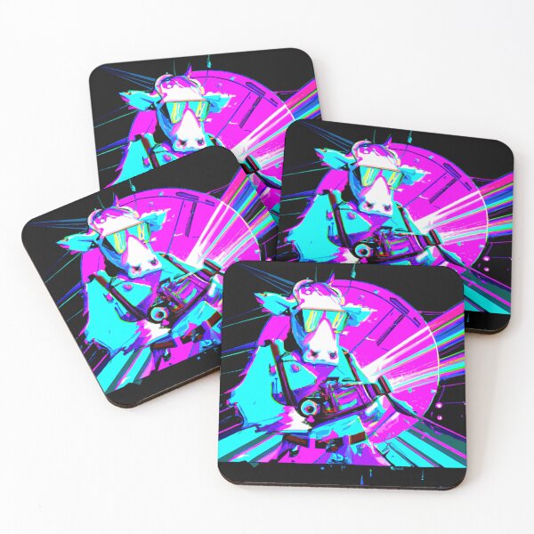 Item preview, Cyberpunk Synthwave Future Cow with Laser designed and sold by Grathicks.