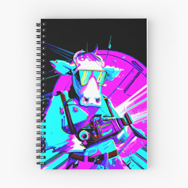 Item preview, Cyberpunk Synthwave Future Cow with Laser designed and sold by Grathicks.