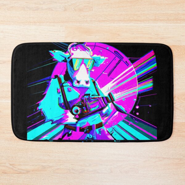 Item preview, Cyberpunk Synthwave Future Cow with Laser designed and sold by Grathicks.