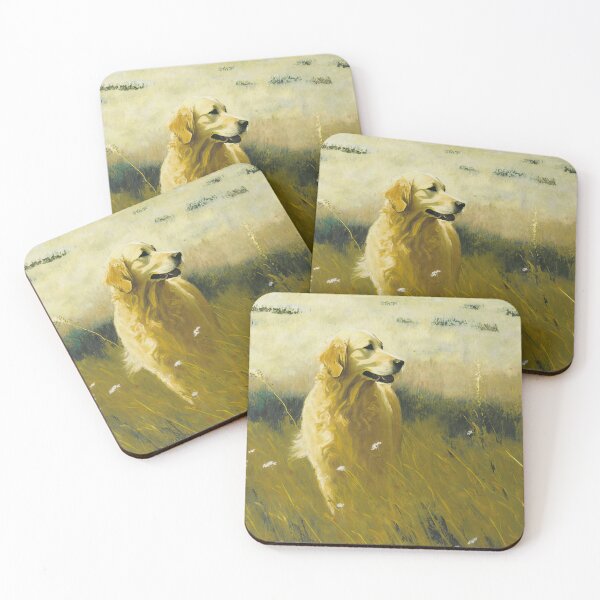 Item preview, Golden Retriever in a Field with Wildflowers designed and sold by newnomads-art.