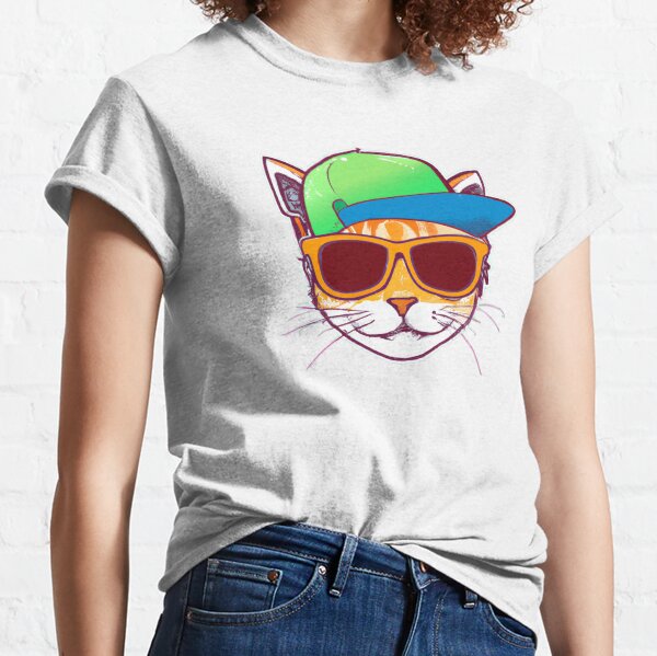 Cat with sunglasses outlet t shirt