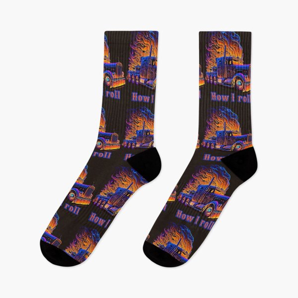 Item preview, How I Roll Blacklight Flaming Semi designed and sold by Tanis-Tweedale.