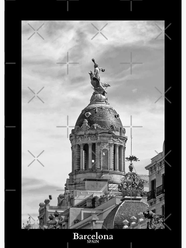 La Union y El Fenix Espanol dans la ville de Barcelone Espagne noir et blanc Impression m tallique