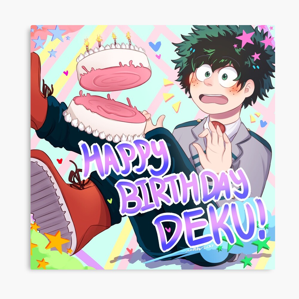 Impression Sur Toile Mon Hero Academia Joyeux Anniversaire Deku Par Sketch0works Redbubble