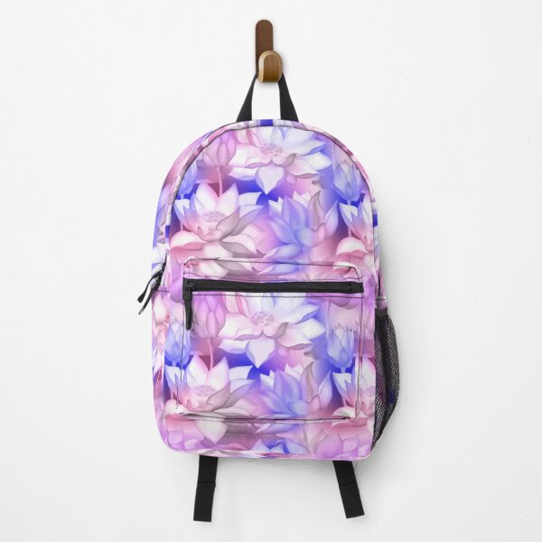 Item preview, Lotus buds and Sakura flowers seamless fabric print water lilly nelumbo aquatic plant botanical designed and sold by Mahe-Art.