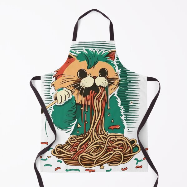 Item preview, cat eating spaghetti, cat devouring spaghetti designed and sold by Benjamin Christopher.