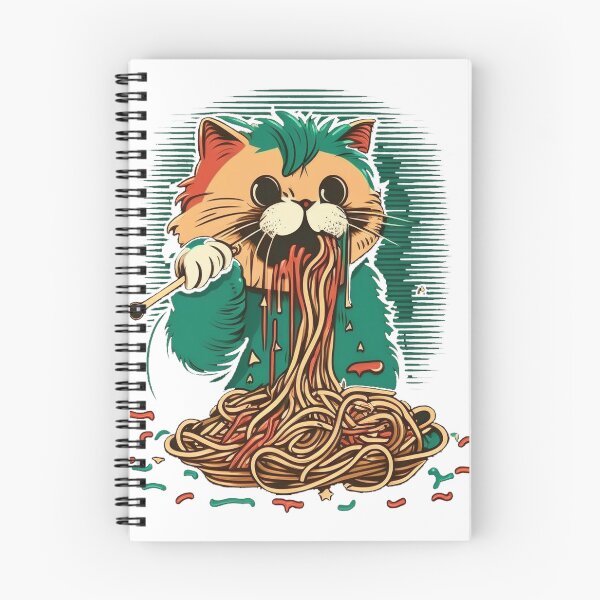 Item preview, gato comiendo espaguetis, gato devorando espaguetis designed and sold by Benjamin Christopher.