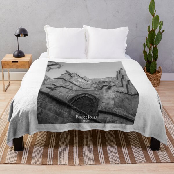 Item preview, Saint Agatha Chapel in Barcelona Spain Travel Black and White designed and sold by SoccaTamam.
