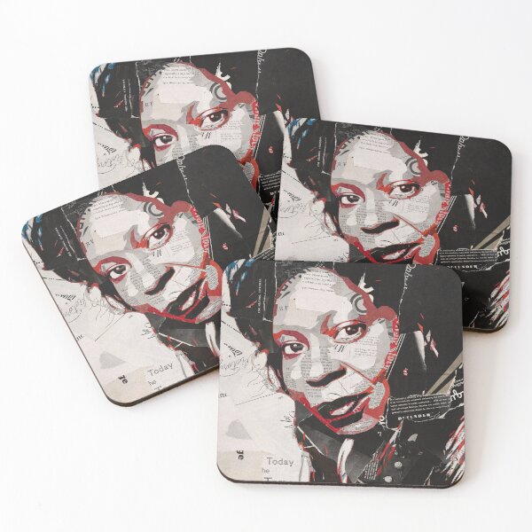 Item preview, whoopi goldberg paper collage art figure #23 designed and sold by artomazo.