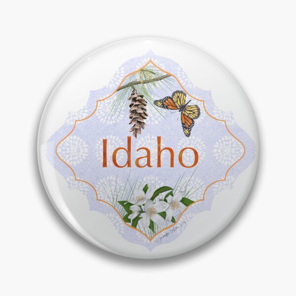 Item preview, Idaho Motif for Travelers US State Collection ID Monarch Butterfly syringa flower designed and sold by JourneyHomeMade.