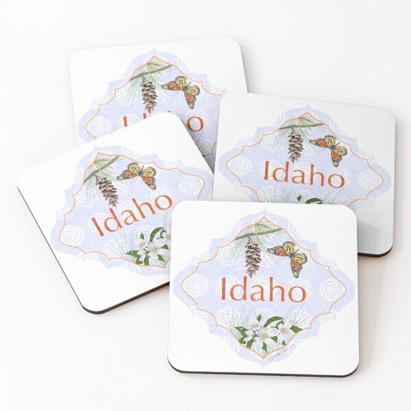 Item preview, Idaho Motif for Travelers US State Collection ID Monarch Butterfly syringa flower designed and sold by JourneyHomeMade.