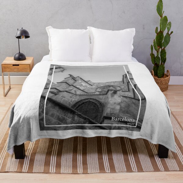 Item preview, Saint Agatha Chapel in Barcelona City Spain Travel Black and White designed and sold by SoccaTamam.