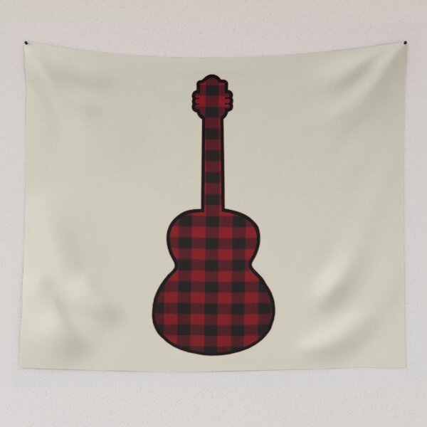 Item preview, Red Rumpled Flannel Guitar designed and sold by janraydesigns.