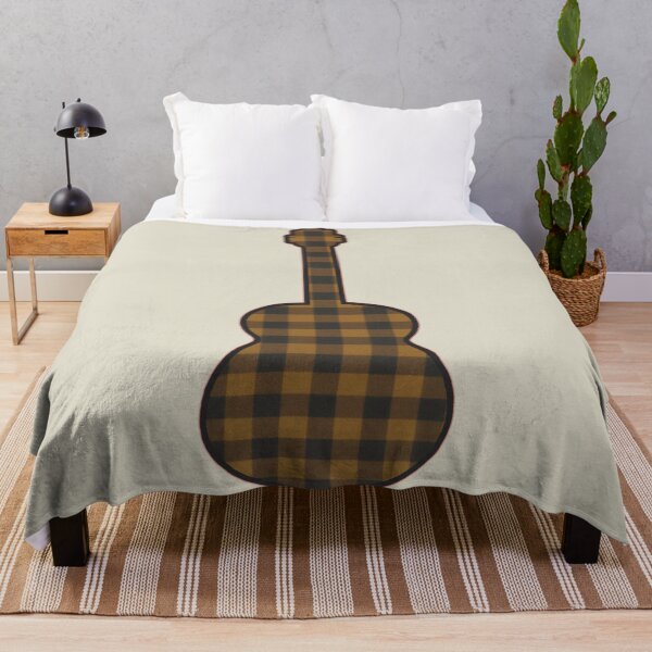 Item preview, Old Gold Rumpled Flannel Guitar designed and sold by janraydesigns.