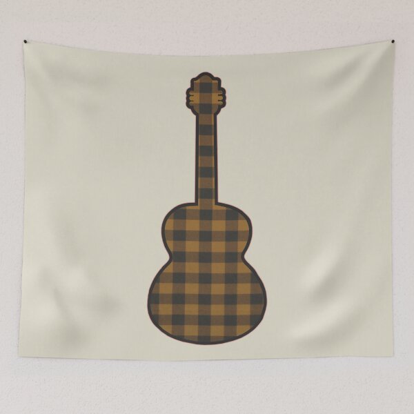 Item preview, Old Gold Rumpled Flannel Guitar designed and sold by janraydesigns.