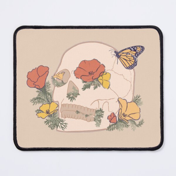 Item preview, Flowered Skull with Butterfly designed and sold by Yellow-Finch.
