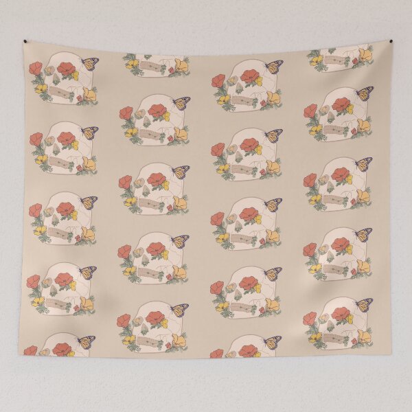 Item preview, Flowered Skull with Butterfly designed and sold by Yellow-Finch.