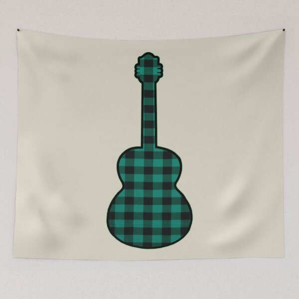 Item preview, Teal Rumpled Flannel Guitar designed and sold by janraydesigns.
