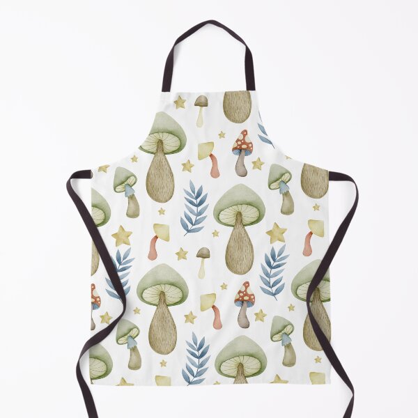 Item preview, Soft Mushrooms & Stars with Leaves on White - Witchy Pattern designed and sold by ThriceRound.